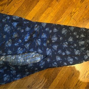 Floral Blue and Black Skirt